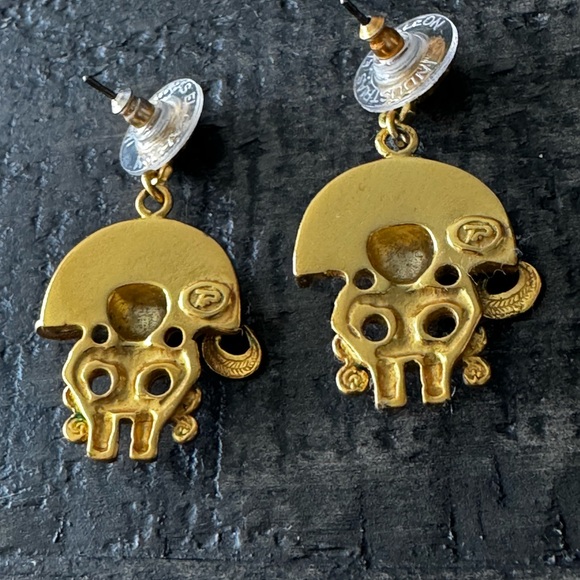 pre-Columbian gold plated earrings - Picture 4 of 6